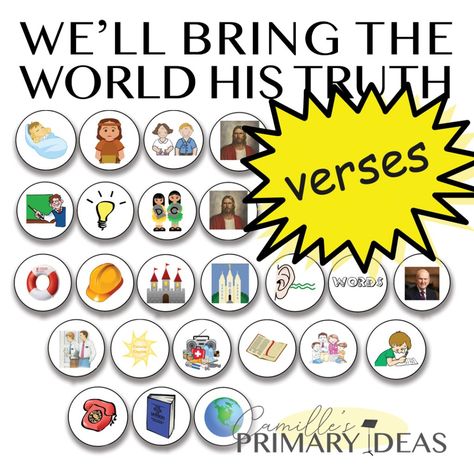 Lds Object Lessons, Lds Primary Singing Time, Primary Chorister, Primary Songs, Primary Singing Time, Primary Ideas, Primary Music, Primary Lessons, Flip Chart