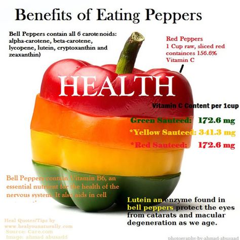 health-benefits-of-bell-peppers Bell Pepper Benefits, Pepper Benefits, Food Health Benefits, Nourishing Foods, Health Vitamins, Healthy Benefits, Good Healthy Snacks, Beta Carotene, Healing Food