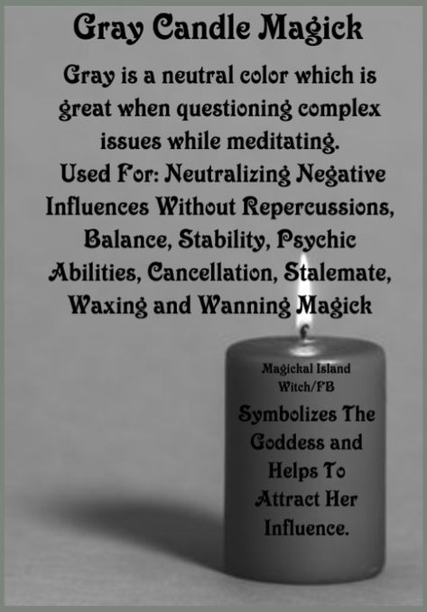 Gray Candle Magic, Gray Candle Meaning, Candle Color Meanings Magic, Witchcraft Candle Magic, Candle Meanings, Gray Candle, Candle Magik, Candle Color Meanings, Candle Meaning