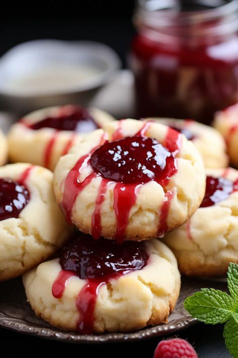 Creamed Peas And Potatoes, Raspberry Thumbprint Cookies, Raspberry Swirl Cheesecake, Thumbprint Cookie, Creamed Peas, Swirl Cheesecake, Thumbprint Cookies Recipe, Raspberry Preserves, Organized Chaos