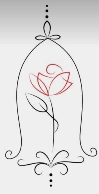 Simple Beauty And The Beast Tattoo, Disney Characters Outline, Disney Characters Belle, Beauty And The Beast Flower, Tattoo Artist Tips, Belle Tattoo, Beauty And The Beast Tattoo, Rose Belle, Belle And Beast