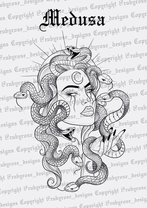 Ruby Rose Designs, Medusa Portrait, Acab Tattoo, Medusa Tattoo Design, Greek Mythology Tattoos, Goddess Tattoo, Inspiration Tattoos, Mythology Tattoos, Medusa Tattoo