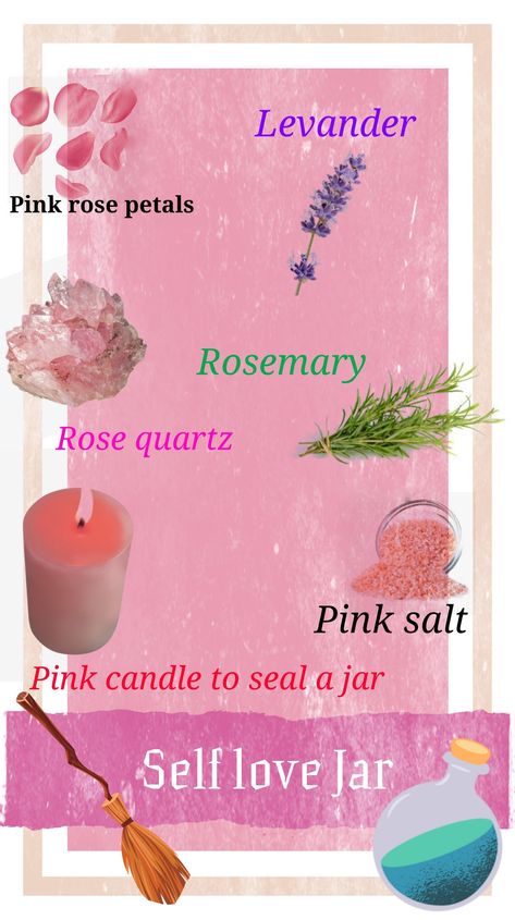 Pink Friday Witchcraft, Witchcraft Self Love, Valentines Witchcraft, Self Love Witchcraft, Birthday Witchcraft, Self Love And Healing Spell Jar, Self Love Candle Dressing, Self Love Spells, Valentines Day Witchcraft