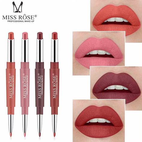 MISS ROSE 2-in-1 Lip Liner & Lipstick in Nude Just in 350Rs Go to website for order, Link in bio OR contact us on WhatsApp 03285203464 • MISS ROSE 2-in-1 Lip Liner & Lipstick in Nude • 100% Brand New, High Quality • 100% Healthy Ingredients • Waterproof • Easy To Use And Natural • Suitable For Professional Or Home Use • Long Period Of Moisturising • Good Adhesion And Long Lasting Color • High Concentration Of Color Factor #missrose #lipsticks #lipliners #missroselipstick #lipliner #missros... Red Lip Pencil, Lipstick Liner, Liner Makeup, Lipstick Pencil, Waterproof Lipstick, Matte Lip Gloss, Velvet Lipstick, Makeup Store, Moisturizing Lipstick