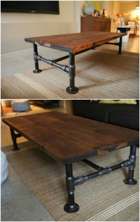 Industrial Plumbing Industrial Furniture Table, Industrial Pipe Furniture, Industrial Home Design, Vintage Industrial Design, Vintage Industrial Furniture, Industrial Interior Design, Pipe Furniture, Industrial Coffee Table, Industrial Interiors