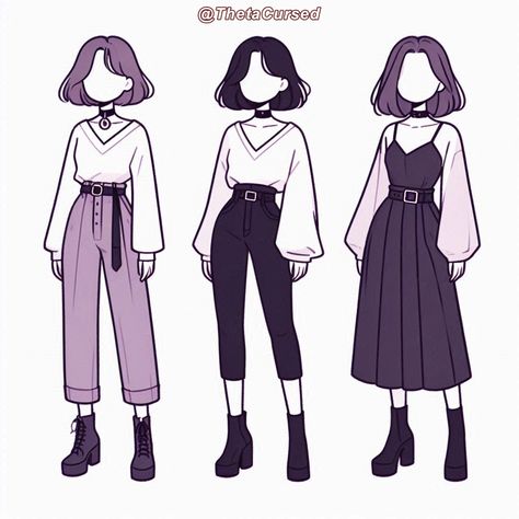 Casual Clothing Drawing, Clothing Design Sketches, Drawing Anime Clothes, Fashion Design Drawings, Drawing Clothes, Warm Outfits, Anime Outfits, Character Outfits, Designs To Draw