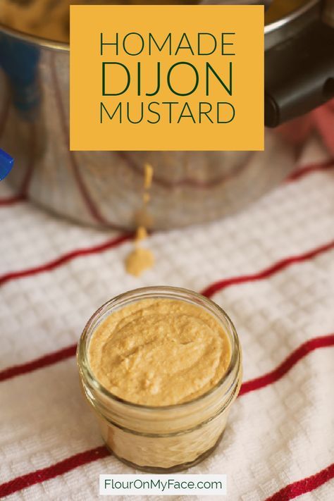 Homemade Dijon Mustard recipe #canning #mustard #freelabels #flouronmyface#affiliatelink Homemade Dijon Mustard, Dijon Mustard Recipe, Homemade Mustard, Homemade Honey Mustard, Mayo Recipe, Mustard Recipe, Homemade Holiday Gifts, Mayonnaise Recipe, Homemade Condiments