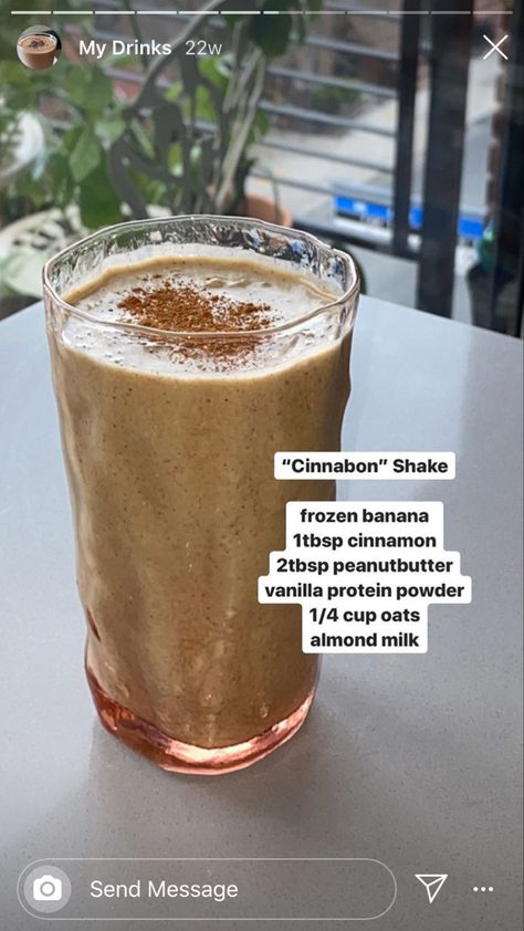 Cinnamon Bun Smoothie, Cinnamon Roll Smoothie, Inflammation Smoothie, Nutribullet Recipes, Nutrition Drinks, Cinnamon Bun, Smoothie Blender, Vanilla Protein Powder, Protein Shake