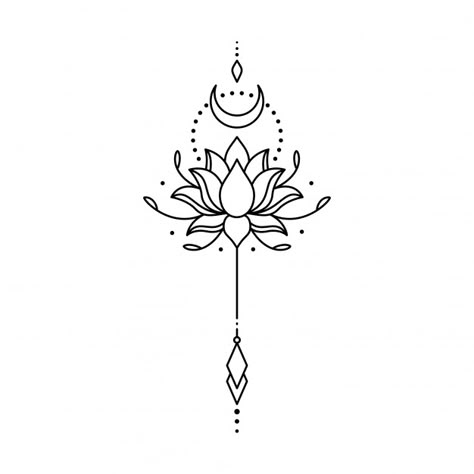 Geometric tattoo Vector | Premium Download Geometric Tattoo Vector, Geometric Tattoo Lotus, Unalome Tattoos, Avatar Tattoo, Lotus Flower Tattoo Design, Lotus Tattoo Design, Tato Henna, Unalome Tattoo, Muster Tattoos