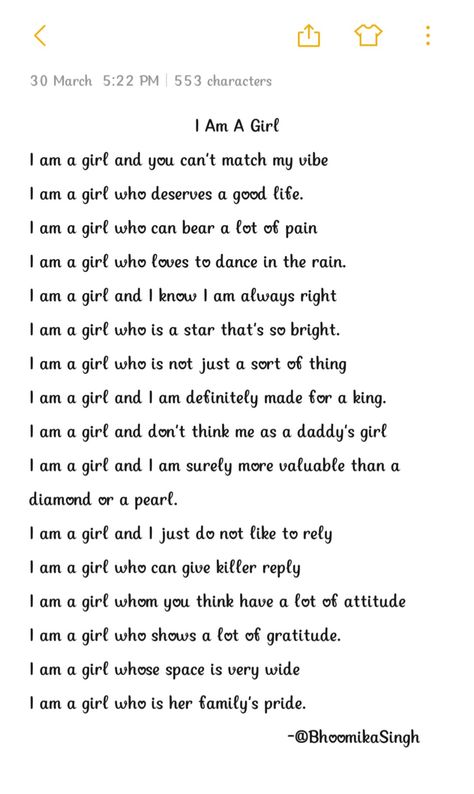 A poem about a girl. Poems About Being A Girl, Poems About Girls, Poem Recitation, Poem About Myself, Meaningful Poems, Cell Model, Tiny Quotes, Science Projects For Kids, About A Girl