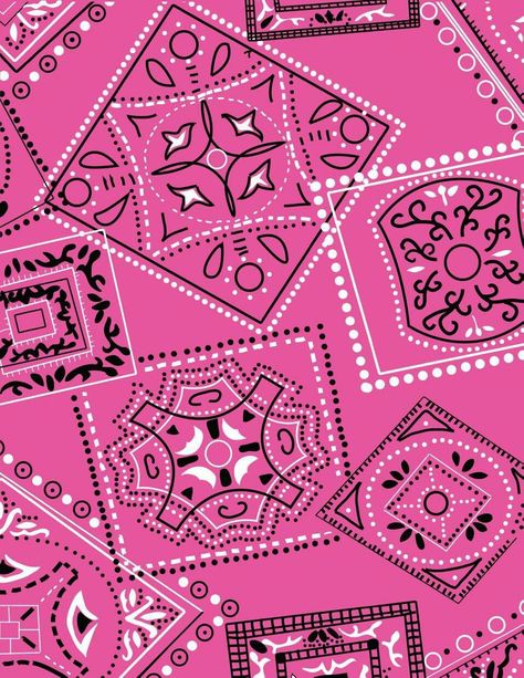 Pink Bandana Wallpaper, Western Pink Wallpaper, Pink Western Wallpaper, Barbie Cowboy, Barbie Cowgirl, Love Pink Wallpaper, Paisley Motif, Adobe Illustrator Graphic Design, Pink Wallpaper Girly