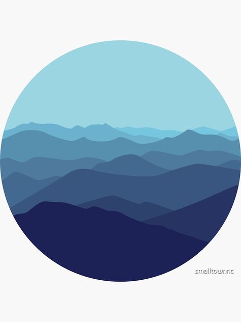 "Blue Ridge" Sticker by smalltownnc | Redbubble Acrylic Paint Ideas, Mountain Tattoos, Mountain Logos, Mountain Tattoo, Blue Coffee, Tattoo Design Ideas, Southern Hospitality, Nature Tree, Blue Ridge Mountains