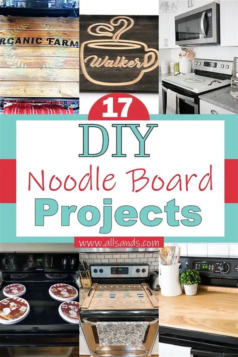 Noodle Board Diy, Diy Noodle Board, Diy Noodles, Wooden Stove Top Covers, Noodle Board, Simple Projects, Stove Top Cover, Hanging Mobile, Diy Home Decor On A Budget