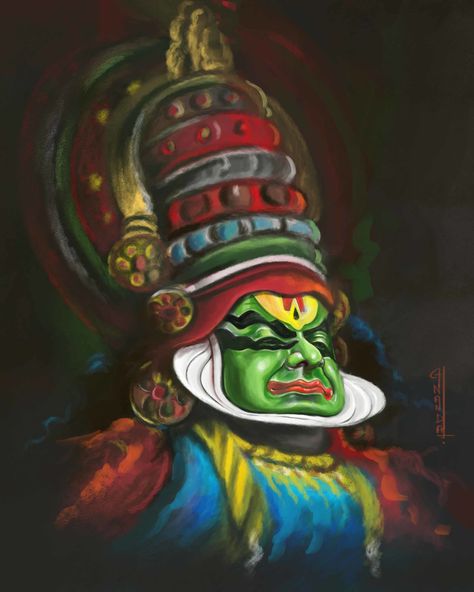 Kala Utsav Painting, Kadhakali Paintings On Canvas, Kadakali Painting, Kadhakali Paintings, Kathakali Painting On Canvas, Kathakali Painting Acrylic, Theyyam Paintings, Yakshagana Painting, Theyyam Painting