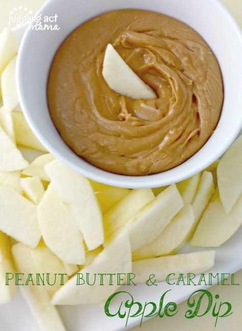 This Peanut Butter Caramel Apple Dip is amazing with apples, pears and pretzels! And, it's just 3 easy ingredients! #jugglingactmama #backtoschool #afterschool #snackrecipe #partyfood Peanut Butter Apple Dip, Delicious Apple Recipes, Caramel Apple Dip Recipe, Apple Dip Recipe, Peanut Butter Apple, Peanut Butter Caramel, Caramel Apple Dip, Butter Caramel, Caramel Dip