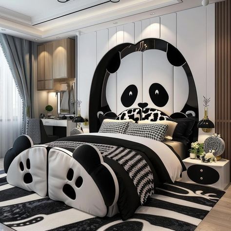 Cool Room Ideas, Panda Art, Panda Bears, Cool Room, Home Decor Crate, Hand Mehndi, Girl Beds, Kawaii Room, Futuristic Architecture