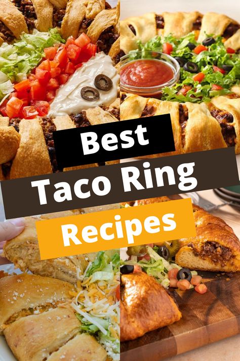 TOP 14 TACO RING RECIPES FOR TACO NIGHT Pampered Chef Taco Ring, Taco Ring Recipe, Ring Recipes, Best Baklava Recipe, Meatless Taco, Veal Saltimbocca, Taco Ring, Saltimbocca Recipe, Boiled Egg Recipes