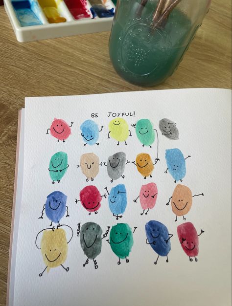 Best Friend Thumb Painting, Thumb Painting For Friends, Friends Fingerprint Ideas, Finger Print People, Family Fingerprint Art, Thumb Painting, School Art Activities, Fingerprint Art, Geometric Origami