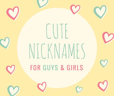 Looking for a cute nickname for someone special? How about to name a friend or maybe the love in your life? Maybe you want a cute nickname for your littlest love? Here are 170+ nickname ideas! Funny Snapchat Names, Cute Nicknames For Guys, Nicknames For Guys, Nicknames For Girlfriends, Nicknames For Friends, Nicknames For Boyfriends, Cute Pet Names, Nicknames For Girls, Funny Nicknames