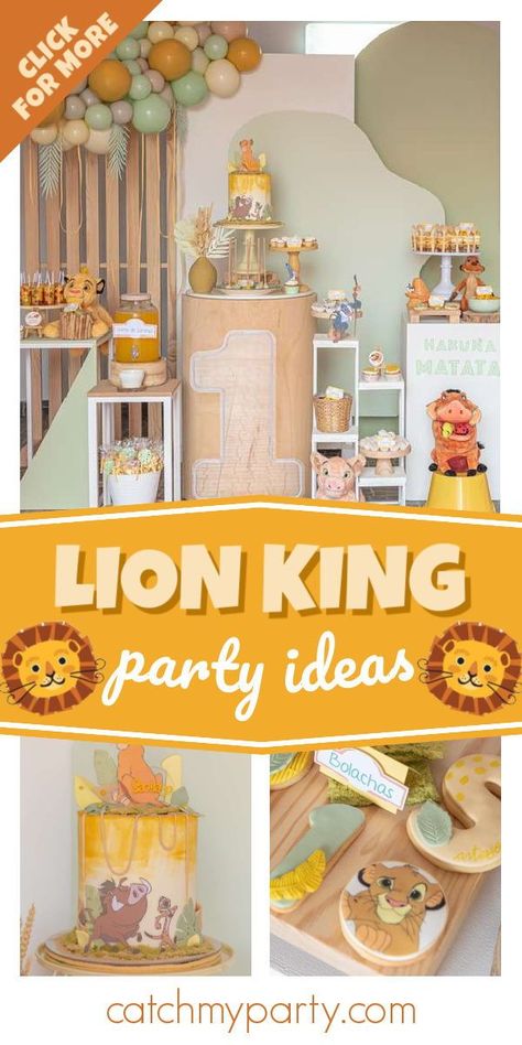 Lion One Year Old Party, 1st Birthday Lion King Theme, Simba 1st Birthday Party Ideas, Lion King Birthday Party Ideas Boys, Lion King 1st Birthday Party Ideas Boys, Lion King 2nd Birthday Party Ideas, Simba Theme Birthday Party, The Lion King Birthday Party Ideas, Lion First Birthday Party Boy