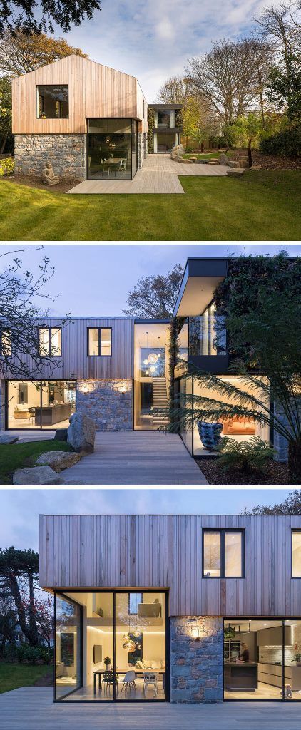 https://ombiaombia.wordpress.com/2019/04/05/modern-862/  modern barn architecture Modern Family House, Wood Architecture, Architecture Wallpaper, Modern Architecture House, Wood Stain, Family House, Large Windows, Contemporary Architecture, House In The Woods