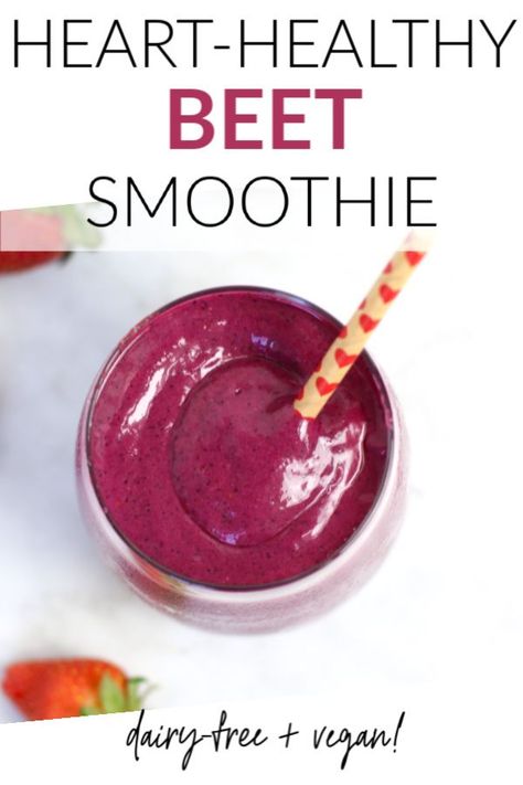 This Heart-Healthy Beet Smoothie is made with just a few ingredients, yet it is so tasty and refreshing! It makes the perfect drink for breakfast, a snack, or even dessert. Plus, it makes the perfect healthy valentine's day drink! Heart Healthy Smoothies, Heart Healthy Desserts, بذور الشيا, Apricot Smoothie, Daniel Plan, Beet Smoothie, Smoothie Healthy, Smoothie Prep, Pineapple Smoothie