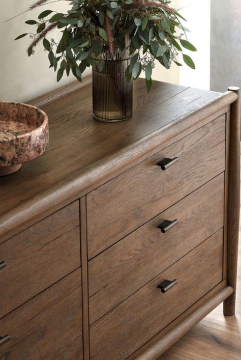 Earthy Tones Dresser, Margot Raffia 6-drawer Dresser, Oak Dresser, Weathered Oak, Living Room Inspo, Beautiful Space, Home Collections, Design Firms, Solid Oak