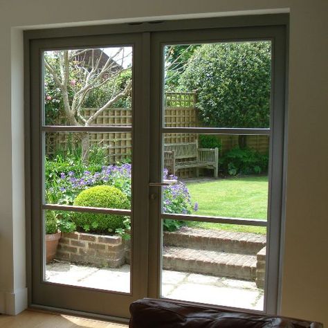 Contemporary French Doors Tudor Windows, Exterior French Doors, French Patio Doors, Garden Flat, Sliding French Doors, French Patio, Glass Doors Patio, Contemporary French, Eco Village