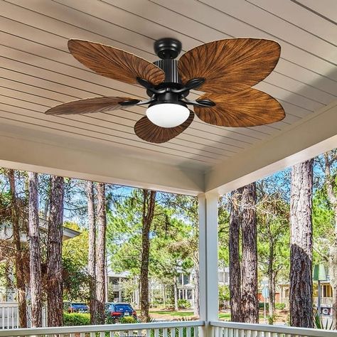 Moasis 52" Palm Leaf Ceiling Fan LED Light Tropical Style with Remote - Bed Bath & Beyond - 37515915 Leaf Ceiling Fan, Tropical Ceiling Fan, Tropical Ceiling, Leaf Ceiling, Tropical Ceiling Fans, Gold Ceiling Fan, Rustic Ceiling Fan, Led Light Fixtures, Fan With Light