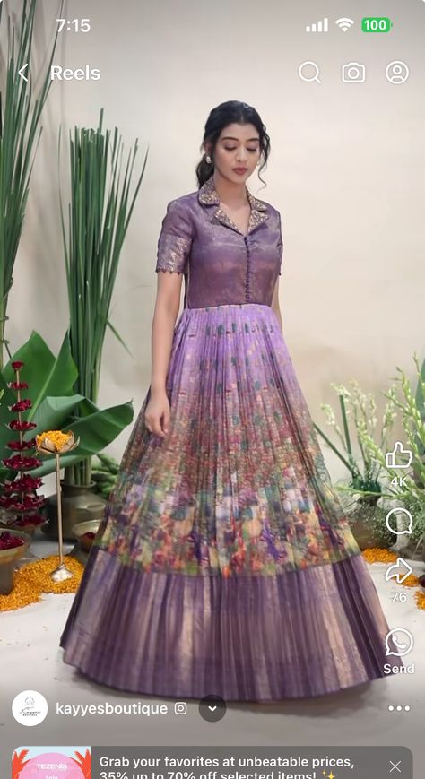 Fancy Frocks Designs For Women, Pattu Frock Models For Women, Saree Gown Stitching Ideas, Long Frock Patterns, Lehanga Idea, New Long Frock Models, Pattu Long Frocks For Women, Latest Long Frock Designs, Afgani Dress