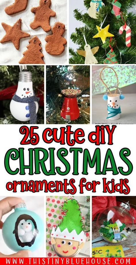 Here are the best Christmas ornament crafts for kids. These fun and festive DIY ornaments for kids are the BEST way to boost holiday spirit.  These simple ornaments kids can make are great for children of all ages. Made with simple supplies these Christmas ornament craft ideas for children are a great way to enjoy some crafting during the holiday season.  Head over to our blog to see which diy simple ornaments for kids we included in our list!  Merry Christmas Christmas Tree Ornaments For Toddlers To Make, Christmas Ornaments To Make For Grandkids, Diy Christmas Ornaments For Grandparents, Christmas Kids Crafts Ornament, Preschool Diy Christmas Ornaments, At Home Christmas Crafts For Kids, Easy Christmas Ornament Crafts For Kids, Christmas Arts And Crafts For Kids Ornaments, Make Christmas Ornaments With Kids