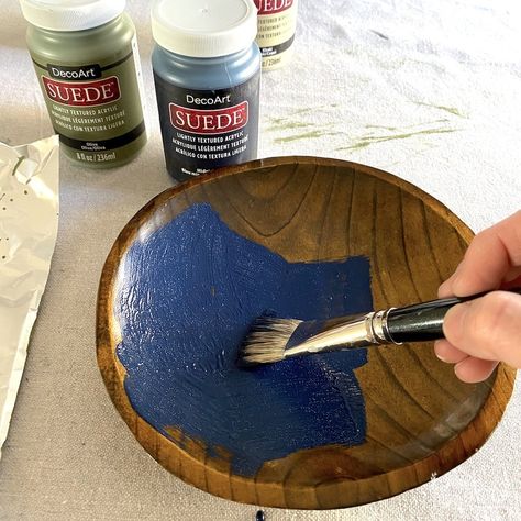 DIY Archives - Jennifer Rizzo Painted Wood Bowls, Painted Wooden Bowls, Large Wood Bowl, Suede Paint, Wood Bowl Decor, Stacking Bowls, Diy Bowl, Textured Acrylic, Open Kitchen Shelves