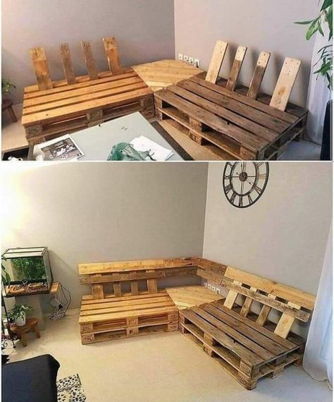 Homemade Couch, Used Outdoor Furniture, Pallet Furniture Plans, Pallet Patio Furniture, Pallet Beds, Corner Couch, Pallet Patio, Wooden Pallet Furniture, Outdoor Furniture Plans