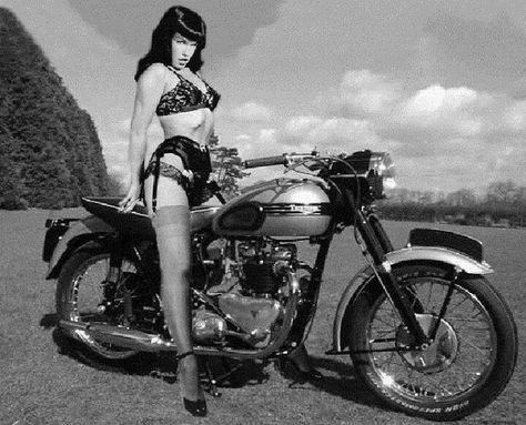 Bettie Page Photos, Vintage Burlesque, Bettie Page, I'm With The Band, Va Va Voom, Triumph Motorcycles, Vintage Pinup, Marie Antoinette, Look At You