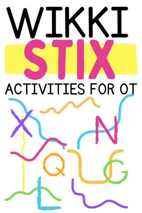 Wikki Stix are a power tool in occupational therapy for fine motor, handwriting, visual motor... Wiki Stix Ideas, Wikki Stix Printables Free, Wiki Sticks Activities Free Printable, Wikki Sticks, Visual Motor Activities, Kids Coping Skills, Letter Reversals, Occupational Therapy Kids, Occupational Therapy Activities