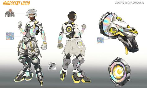 Iridescent Lucio Skin Concept Art - Overwatch 2 Art Gallery Arnold Tsang, Lucio Overwatch, Overwatch Skin Concepts, Character Concept Design, Base Character, Futuristic Military, Overwatch 2, Game Character Design, Video Game Characters