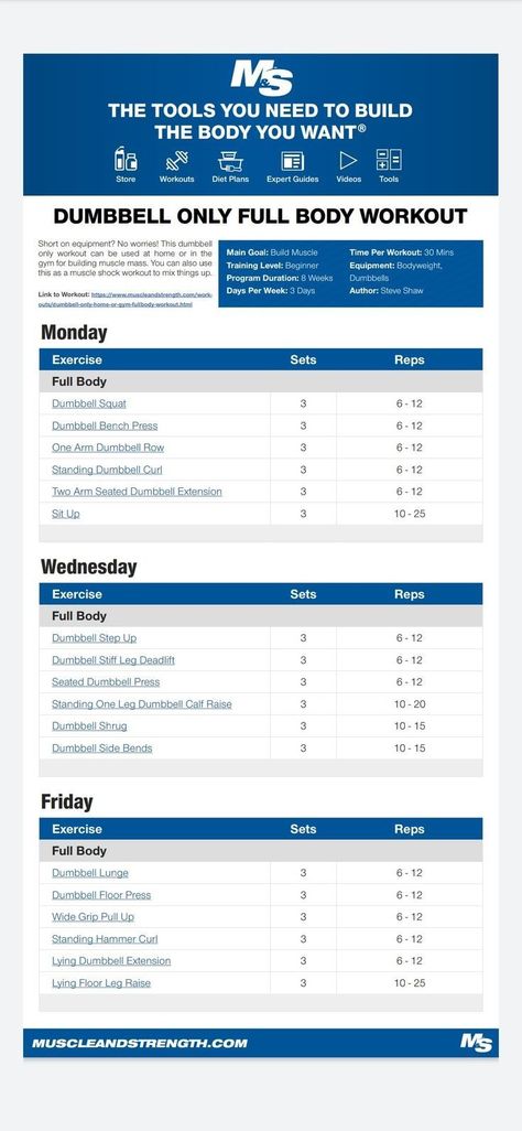 Dumbbell Split Workout Plan, Strength And Conditioning Workouts Gym, Strength Workout Plan, Beginner Workout Schedule, Muscle Building Workout Plan, Weight Training Schedule, Body Sculpting Workouts, Dumbbell Only Workout, Workout Board