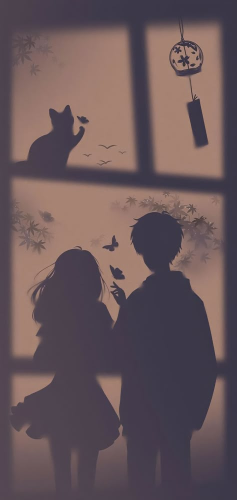 Cute Couple Wallpaper For 2 Phones Anime, Dark Love Wallpaper Backgrounds, Anime Lover Aesthetic Wallpaper, Cute Couple Wallpaper For 2 Phones, Owls Wallpaper, Cute Owls Wallpaper, Animation Wallpaper, Love Animation, Easy Love Drawings