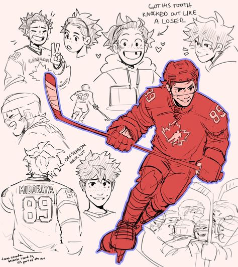 Hockey Character Design, Sports Character Design, Ice Skater Pose Reference, Sports Poses Reference, Hockey Pose Reference, Hockey Fanart, Lacrosse Drawing, Ice Hockey Drawing, Jock Character