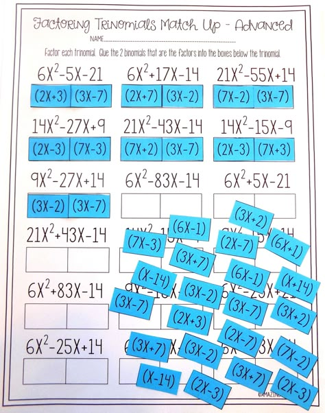 Factoring Polynomials Activity, Factoring Trinomials Activity, Polynomials Activity, Algebra 1 Worksheets, Factoring Trinomials, Factoring Quadratics, Factoring Polynomials, High School Math Classroom, Teaching Algebra