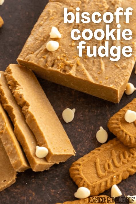 Are you a fan of Biscoff cookies? If so, this Biscoff fudge recipe needs to be at the top of your favorite holiday must-make desserts. Loaded with flavor with the perfect creamy texture. Biscoff Christmas Recipes, Biscoff Fudge Recipe, Bischoff Recipes, Cookie Butter Fudge, Biscoff Desserts, Biscoff Fudge, Entertaining Desserts, Biscoff Recipes, Christmas Sweet Treats