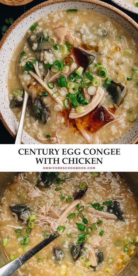 Crockpot Congee, Congee Rice Cooker, Asian Treats, Postpartum Meals, Costco Chicken, Man Recipes, Century Egg, Rice Fried, Drinks Ideas