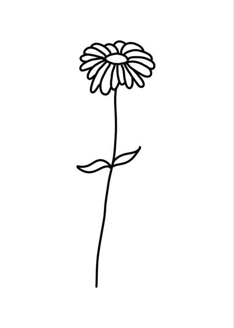 #Daisy #daisytattoo #tattoo #flower #flowertattoo Daisy With Stem Tattoo, Cartoon Flower Tattoo, Daisy Flower Drawing, Art Inspired Tattoos, Daisy Tattoo, Inspired Tattoos, Cartoon Flowers, Cartoon Tattoos, Daisy Flower