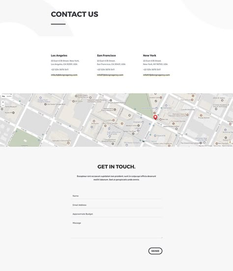 Get this excellent contact page for free as part of our Design Agency Layout Pack for Divi. Location Page Web Design, Contact Us Page Design Layout, Website Location Page Design, Location Website Design, Contact Information Design, Contact Us Website Design, Contact Page Web Design, Contact Page Website, Contact Us Design