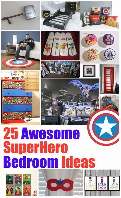 23 Awesome SuperHero Bedroom Ideas That Rock Superhero Wall Lights, Superhero Bedroom Ideas, Boys Superhero Bedroom, Avengers Bedroom, Book Banner, Marvel Bedroom, Avengers Room, Marvel Room, Superhero Decorations