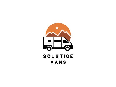 Solstice Vans Logo by Lucia Magnuson Van Logo Design, Camper Logo Design, Logo Bus, Rv Logo, Camper Logo, Van Logo, Rustic Logo, Wine Logo, Life Logo