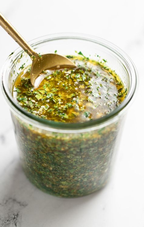 If you aren’t already familiar with chermoula, you’re in for a treat! This herbaceous, 5-minute chermoula is a must-have condiment for every Mediterranean pantry. Once you try it you’ll know why! Try with fish, chicken, and vegetable for a quick Mediterranean dinner Mediterranean Pantry, Chermoula Recipe, Mediterranean Sauce, Chermoula Sauce, Mediterranean Chicken Recipes, Mediterranean Dinner, Fish Marinade, Hotel Breakfast, Mediterranean Chicken