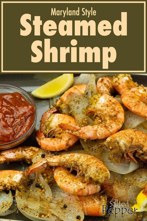 Steamed shrimp is a super easy recipe to make and this Maryland Style recipe is the BEST! You will never steam shrimp any other way after this! I used the steam function on the Ninja Foodi, but you can use an instant pot or a steamer on the stove. Steamed Shrimp And Potatoes, Pressure Cooker Shrimp Recipes, How To Steam Shrimp On The Stove, Steam Shrimp In Instant Pot, Shrimp Steam Pot, How To Steam Shrimp Without A Steamer, How To Steam Shrimp, Steamed Shrimp Instant Pot, Steam Shrimp