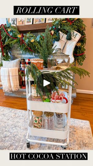 42K views · 1.9K reactions | Let’s turn this rolling cart into a portable hot cocoa station!☕️❤️   I love how it doesn’t take up any room on counter tops and it can be placed anywhere to be enjoyed for those hot cocoa nights and parties 🤗🎄  Rounded up what I used for this in my stories, my LTK, and saved to December highlights 💕  #hotcocoa #partyideas #partyinspiration #easyentertaining #entertainathome | Tara Panasiuk | Jimmy Fallon · Wrap Me Up Hot Cocoa Station, Cocoa Station, Holiday Hacks, Holiday Hack, S'mores Bar, Gather Together, Rolling Cart, Easy Entertaining, Jimmy Fallon