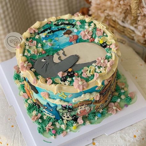 Birth Cakes, Anime Cake, Funny Birthday Cakes, Creative Birthday Cakes, Dream Cake, Pretty Birthday Cakes, Cute Birthday Cakes, Painted Cakes, Cute Desserts